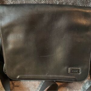 Tumi Dark Leather Messenger Bag